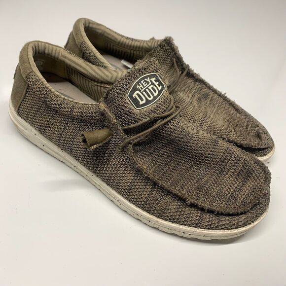 Hey Dude Wally Sox Brown Slip On Casual Shoe Mens Size 12 EU 45 - Picture 1 of 11